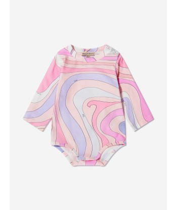 Pucci Baby Girls Marmo Print Bodysuit in Pink acheter