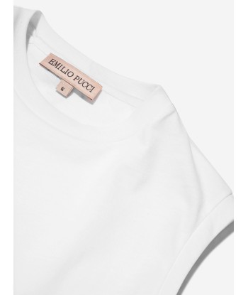 Pucci Girls Sleeveless T-Shirt in White les muscles