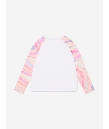 Pucci Girls Long Sleeve Marmo T-Shirt in White Economisez 