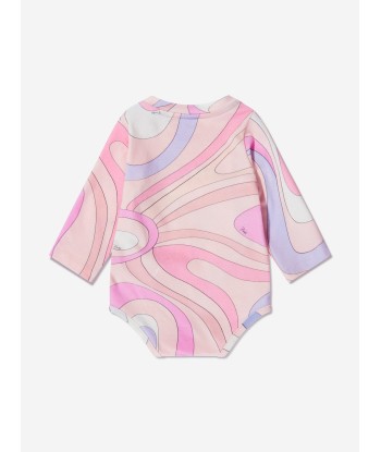 Pucci Baby Girls Marmo Print Bodysuit in Pink acheter