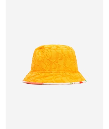 Pucci Girls Marmo Trim Bucket Hat in Yellow brillant des détails fins