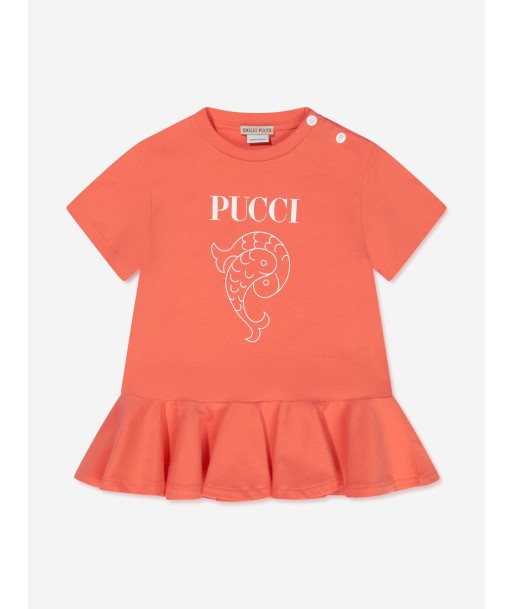 Pucci Baby Girls Logo Jersey Dress in Orange la chaussure