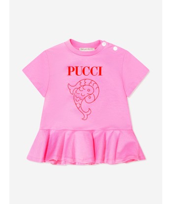 Pucci Baby Girls Logo Jersey Dress in Pink Dans la société mordern