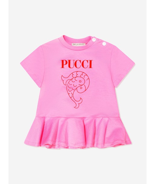 Pucci Baby Girls Logo Jersey Dress in Pink Dans la société mordern