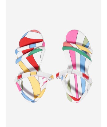 Pucci Girls Marmo Print Sandals in Multicolour français