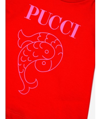 Pucci Baby Girls Logo T-Shirt in Red En savoir plus