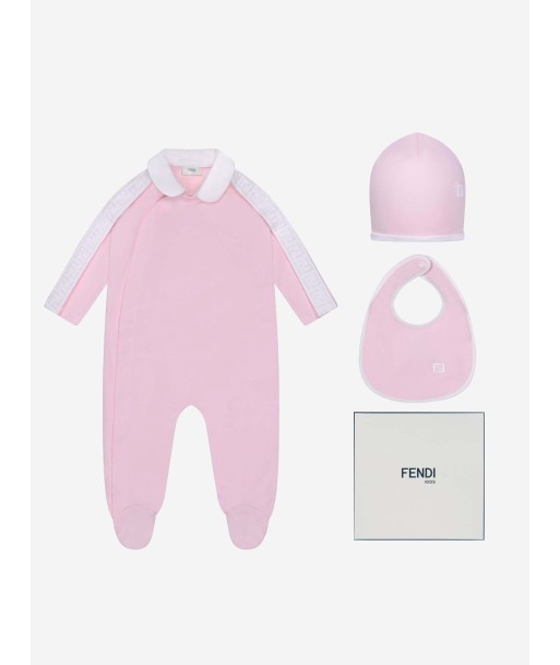 Fendi Baby Girls Babygrow Gift Set in Pink offre 