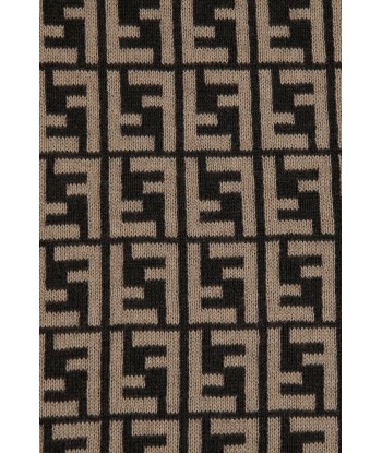 Fendi Baby Cotton And Cashmere Logo Blanket in Brown soldes