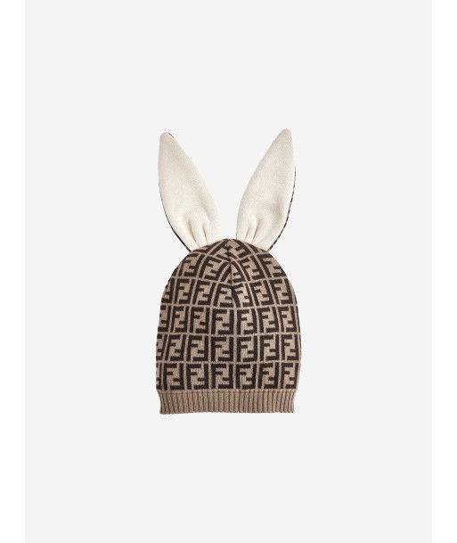 Fendi Baby Cashmere Logo Bunny Hat in Brown vous aussi creer 