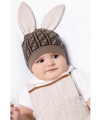 Fendi Baby Cashmere Logo Bunny Hat in Brown vous aussi creer 