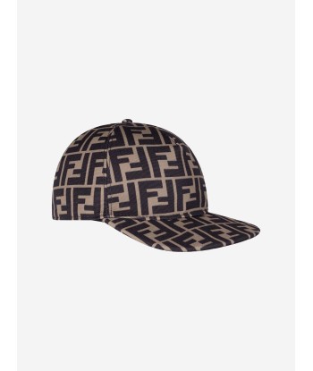 Fendi Kids Zucca Logo Cap in Brown Faites des économies