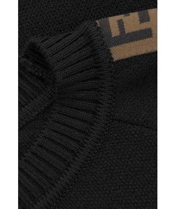 Fendi Fendi Boys Wool Logo Trim Sweater in Black s'inspire de l'anatomie humaine