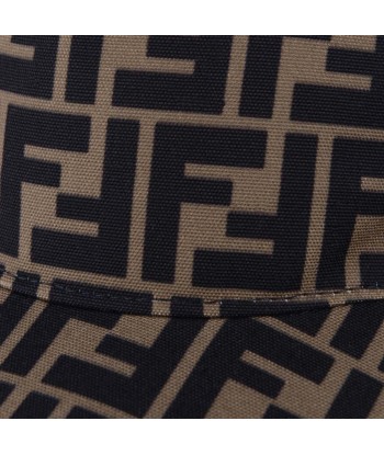 Fendi Kids Zucca Logo Cap in Brown Faites des économies