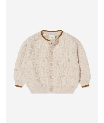 Fendi Baby Cashmere Knitted Logo Cardigan pas cheres