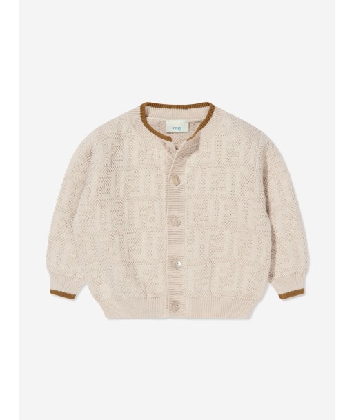 Fendi Baby Cashmere Knitted Logo Cardigan pas cheres