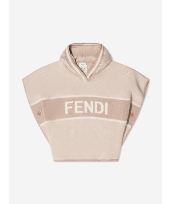 Fendi Baby Logo Hooded Poncho la livraison gratuite