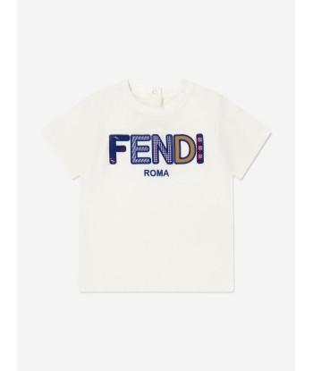 Fendi Baby Jersey Logo T-Shirt brillant des détails fins