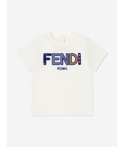 Fendi Baby Jersey Logo T-Shirt brillant des détails fins