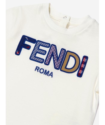 Fendi Baby Jersey Logo T-Shirt brillant des détails fins