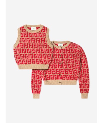 Fendi Girls Vest And Cardigan Twin Set à prix réduit toute l'année