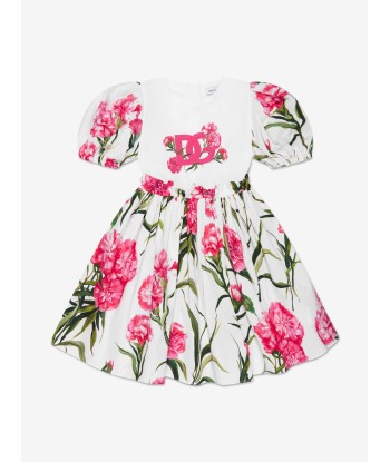 Dolce & Gabbana Girls Carnation Dress in White d'Europe débarque