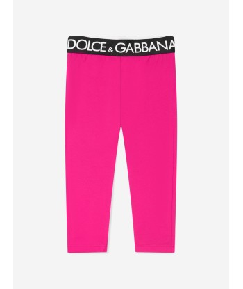 Dolce & Gabbana Girls Logo Waistband Leggings in Pink Les magasins à Paris et en Île-de-France