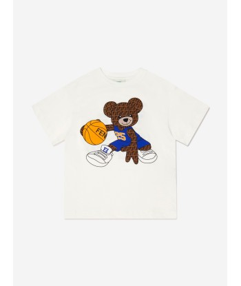 Fendi Boys Basketball Teddy T-Shirt la colonne vertébrale