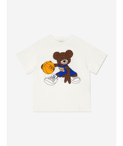 Fendi Boys Basketball Teddy T-Shirt la colonne vertébrale