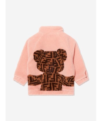 Fendi Girls Half Zip Teddy Sweatshirt Livraison rapide