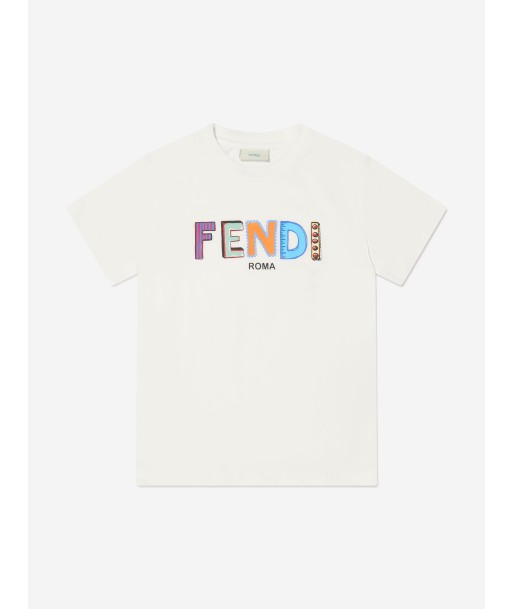 Fendi Boys Logo Print T-Shirt destockage