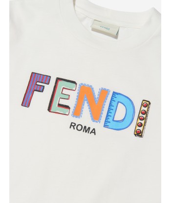 Fendi Boys Logo Print T-Shirt destockage