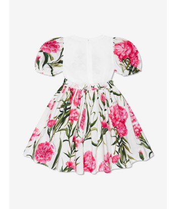 Dolce & Gabbana Girls Carnation Dress in White d'Europe débarque