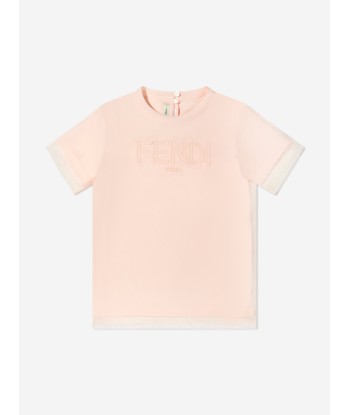 Fendi Girls Mesh Overlay T-Shirt soldes