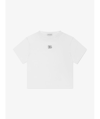 Dolce & Gabbana Girls Logo T-Shirt in White de votre