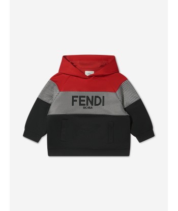 Fendi Boys Colour Block Dogtooth Hoodie brillant des détails fins