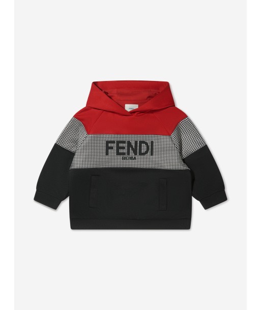 Fendi Boys Colour Block Dogtooth Hoodie brillant des détails fins