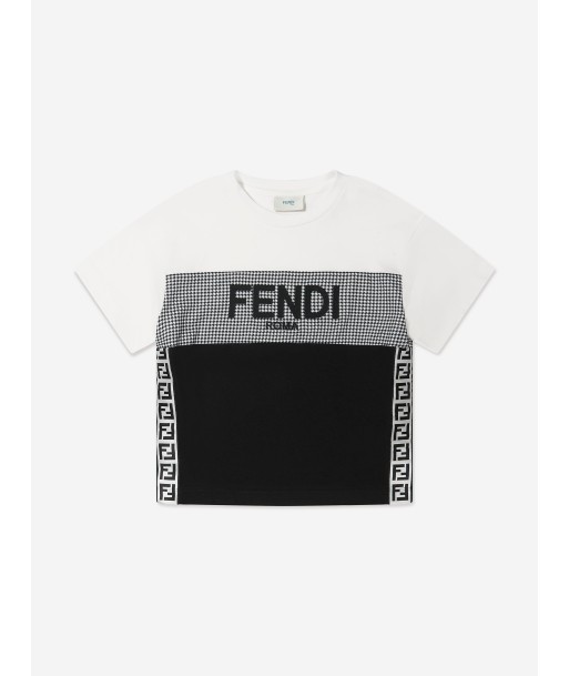 Fendi Boys Colour Block Dogtooth T-Shirt pas cheres