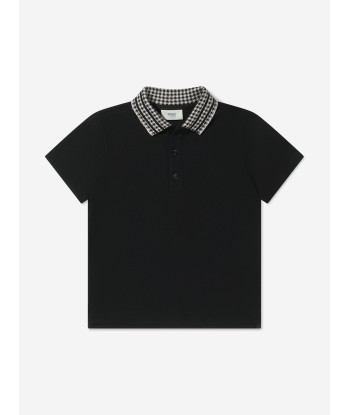 Fendi Boys Dogtooth Logo Collar Polo Shirt la livraison gratuite