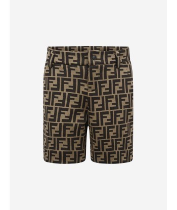 Fendi Baby Boys FF Logo Shorts in Brown shop