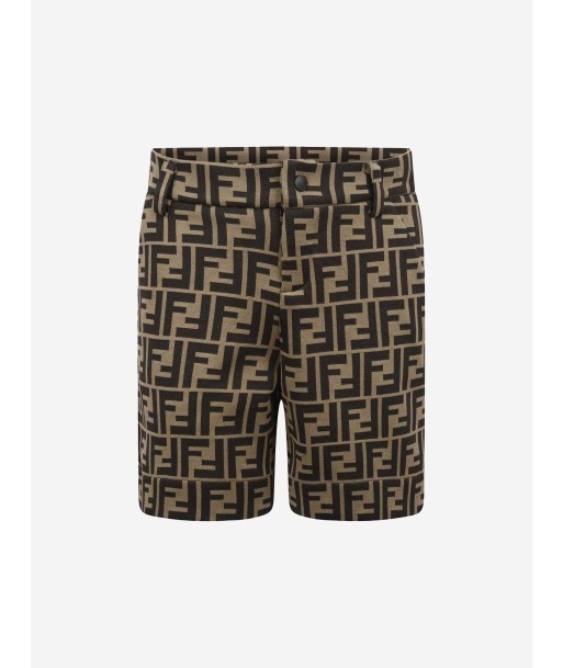 Fendi Baby Boys FF Logo Shorts in Brown shop