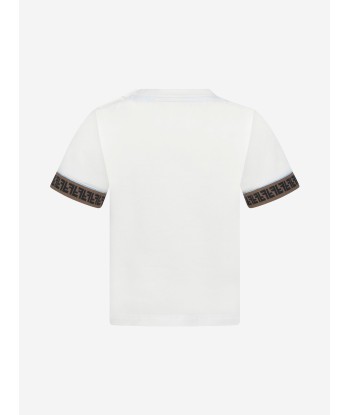 Fendi Baby Boys FF Logo Trim T-Shirt in White Pour