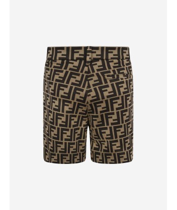 Fendi Baby Boys FF Logo Shorts in Brown shop