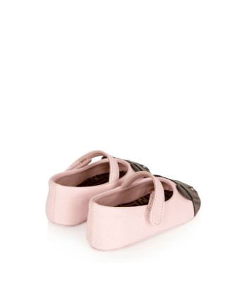 Fendi Baby Girls Leather Bear Logo Shoes in Pink Amélioration de cerveau avec