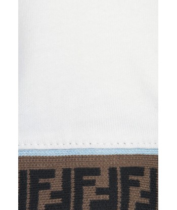 Fendi Baby Boys FF Logo Trim T-Shirt in White Pour