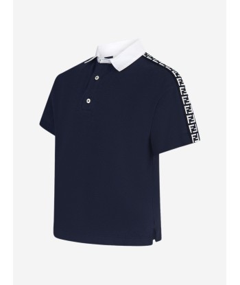 Fendi Boys Cotton Logo Trim Polo Shirt soldes