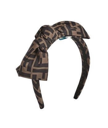 Fendi Girls FF Logo Bow Headband in Brown 50-70% off 