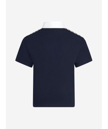 Fendi Boys Cotton Logo Trim Polo Shirt soldes