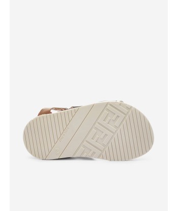 Fendi Kids FF Logo Sandals in Beige Fin de série