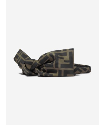 Fendi Girls FF Logo Bow Headband in Brown 50-70% off 