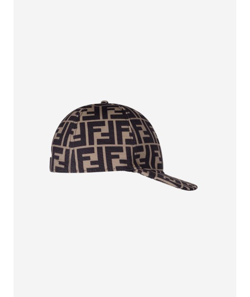 Fendi Kids Zucca Logo Cap in Brown prix